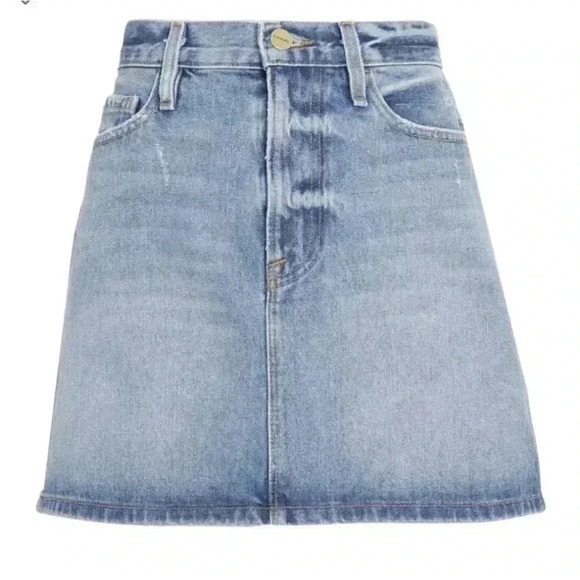 Frame Le Denim Mini Skirt Cowgirl Wesrern Boho Rustic Academia Size 00 - Picture 1 of 7